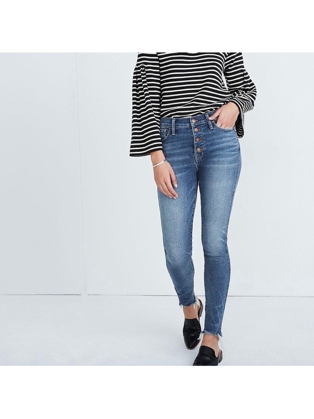Madewell 10" High-Rise Skinny Jeans in Cordova Wash: Button-Front Edition 26